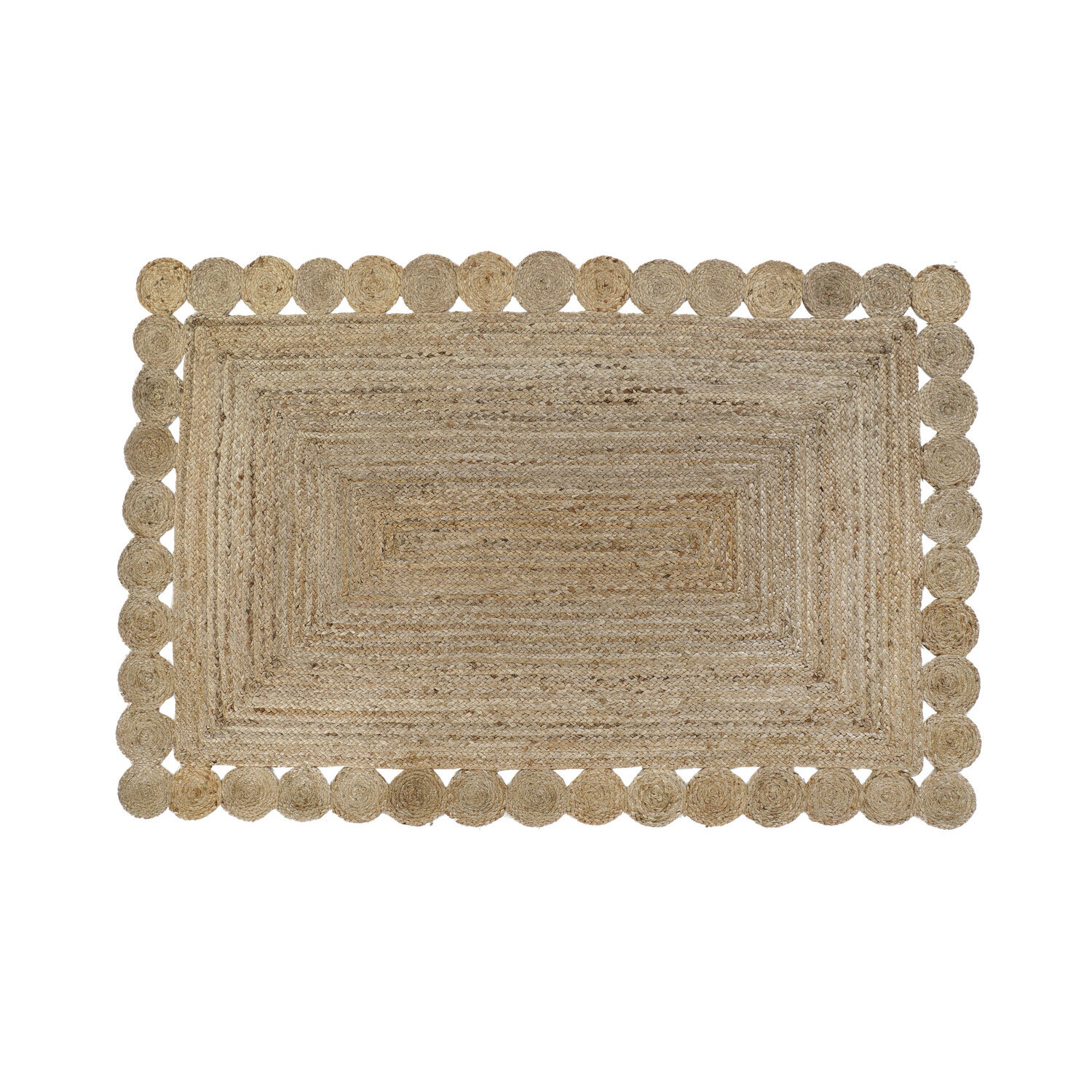 Alfombra, de yute, 2200 gsm natural, en color marron, medidas 160x230x1 cm Fijalo