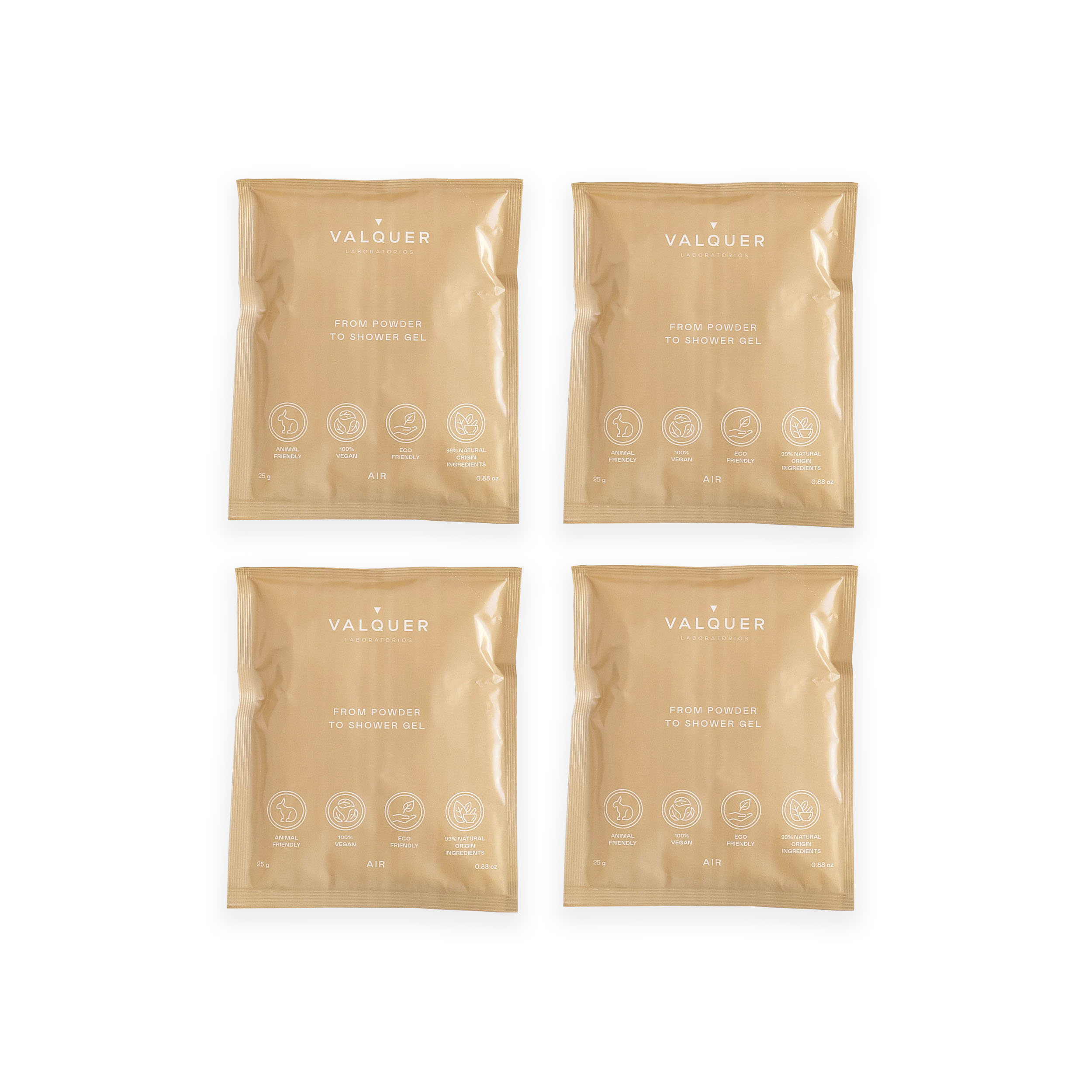Valquer Laboratorios Sobres Air de 25 Gr - Gel de Baño Sostenible - Fragancia Floral Aire