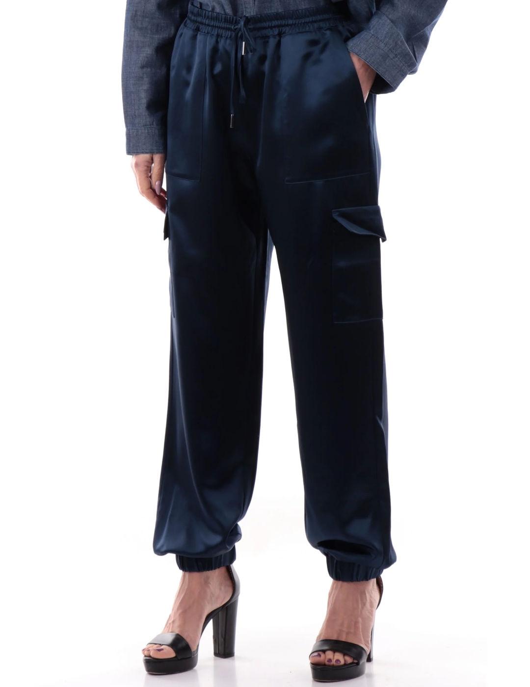 Pantalón Guess Marzia marino brillante cargo para mujer