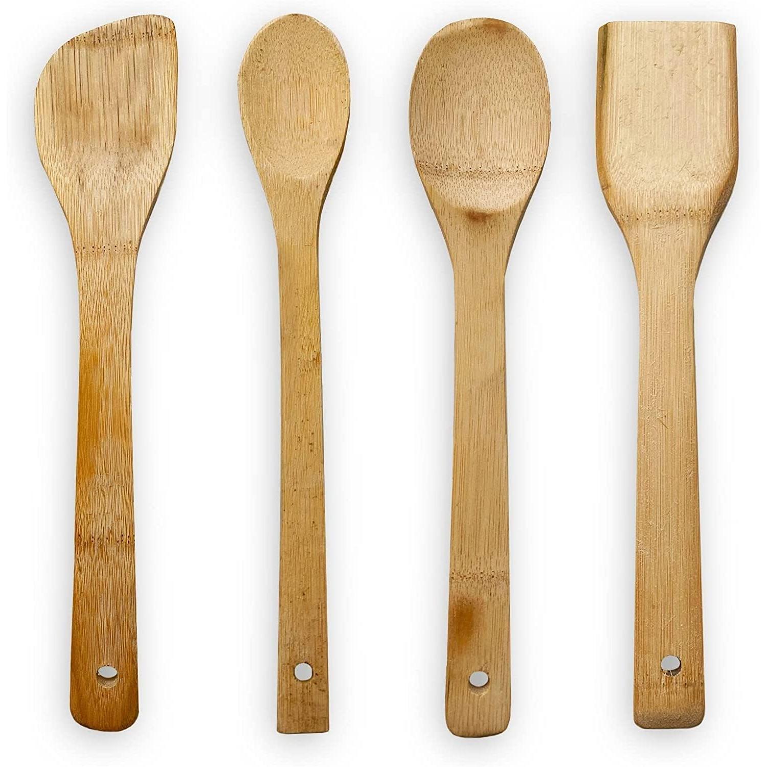 STARLEY-Set Utensilios Cocina 4 Piezas de Bambú