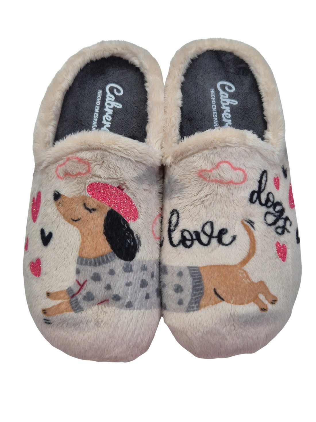 Cabrera - Zapatillas de casa abiertas para niñas modelo 3247/26 en color marfil, calzado interior cómodo y ligero para uso doméstico diario