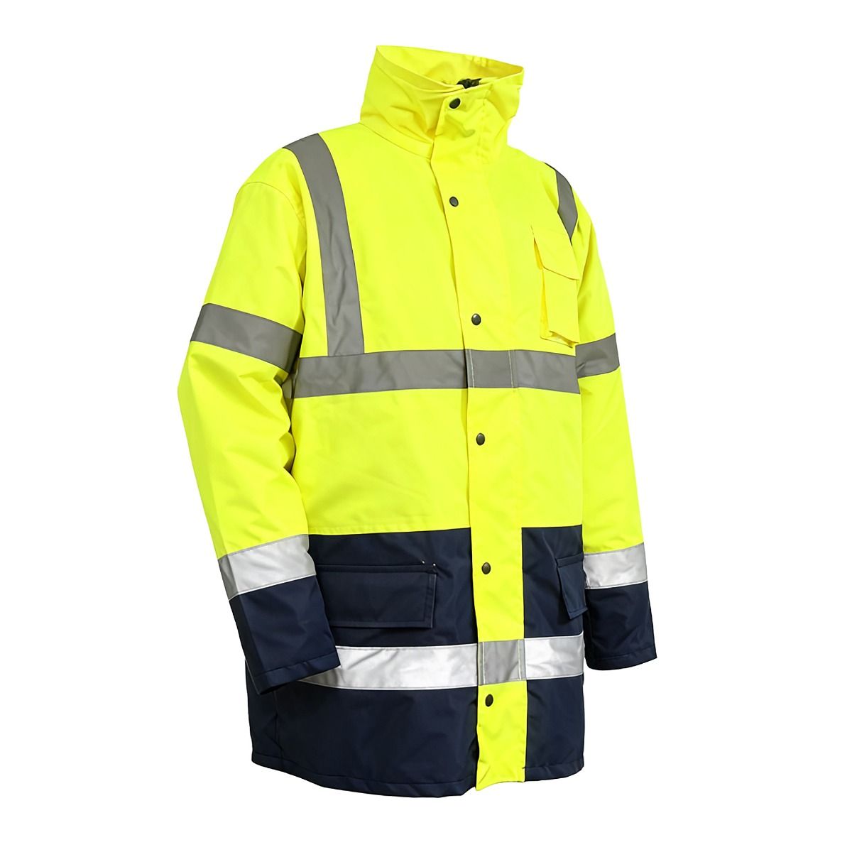 Parka Reflectante Workfit | Amarilla/Azul Marino, Impermeable, Alto Confort, 190g, Categoría III, Tallas S a 3XL