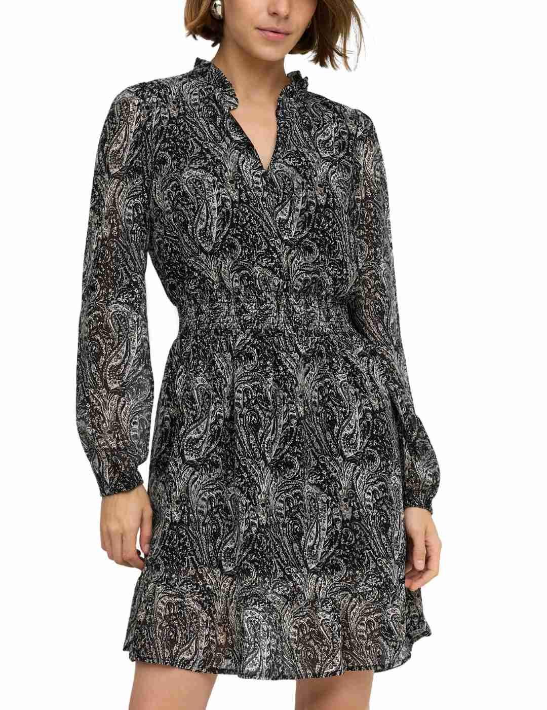 Vestido corto Only Caroline negro estampado para mujer