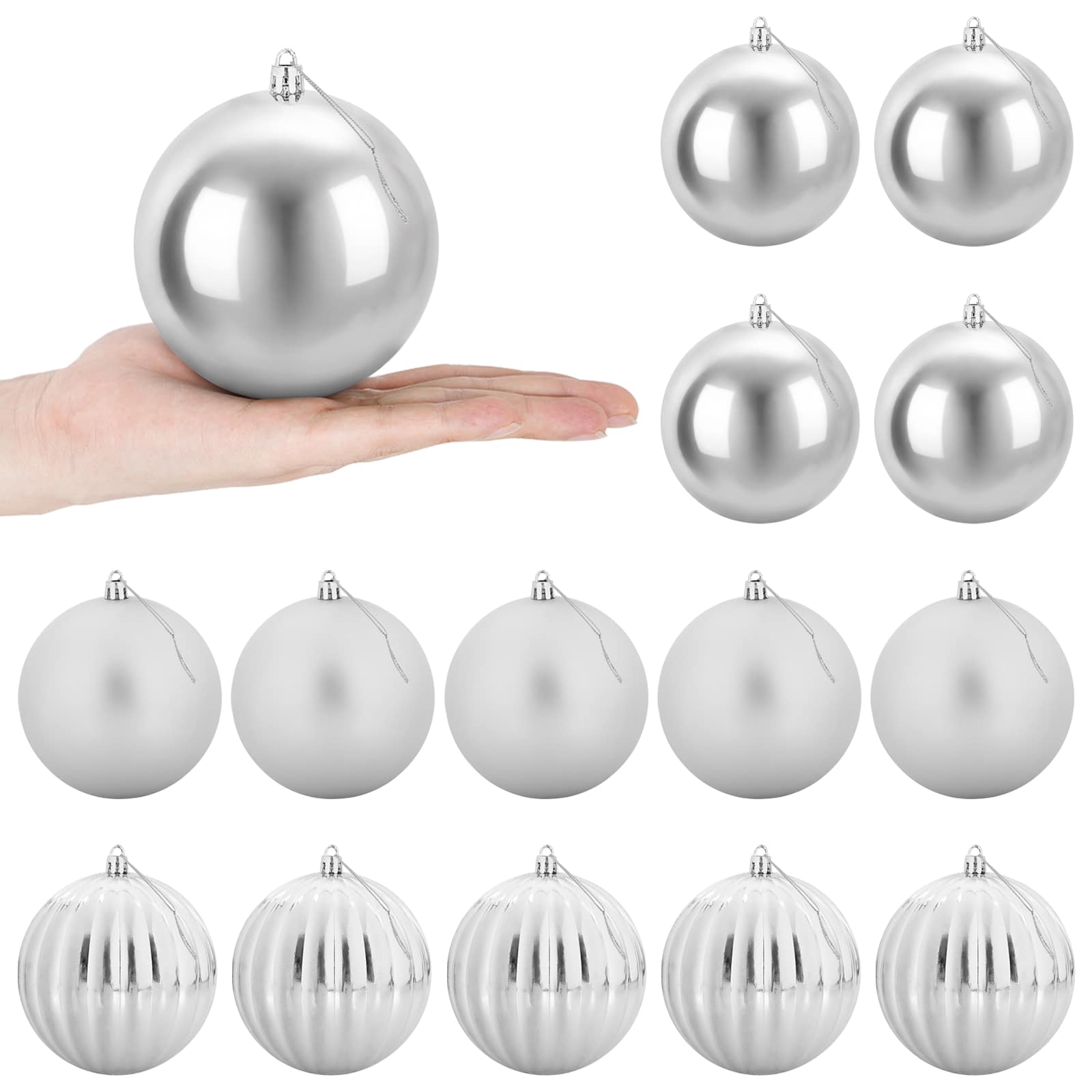 vidaXL Conjunto de bolas de Navidad XL 15 uds. Rosa Ø 10 cm Plástico Multicolor