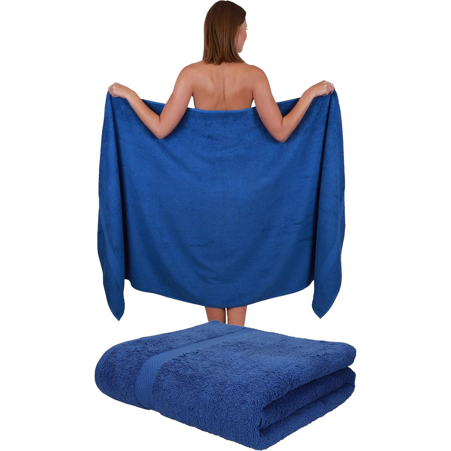 Juego de 2 Toallas de baño XXL Palermo 100% Algodón 100x200 cm Color Azul