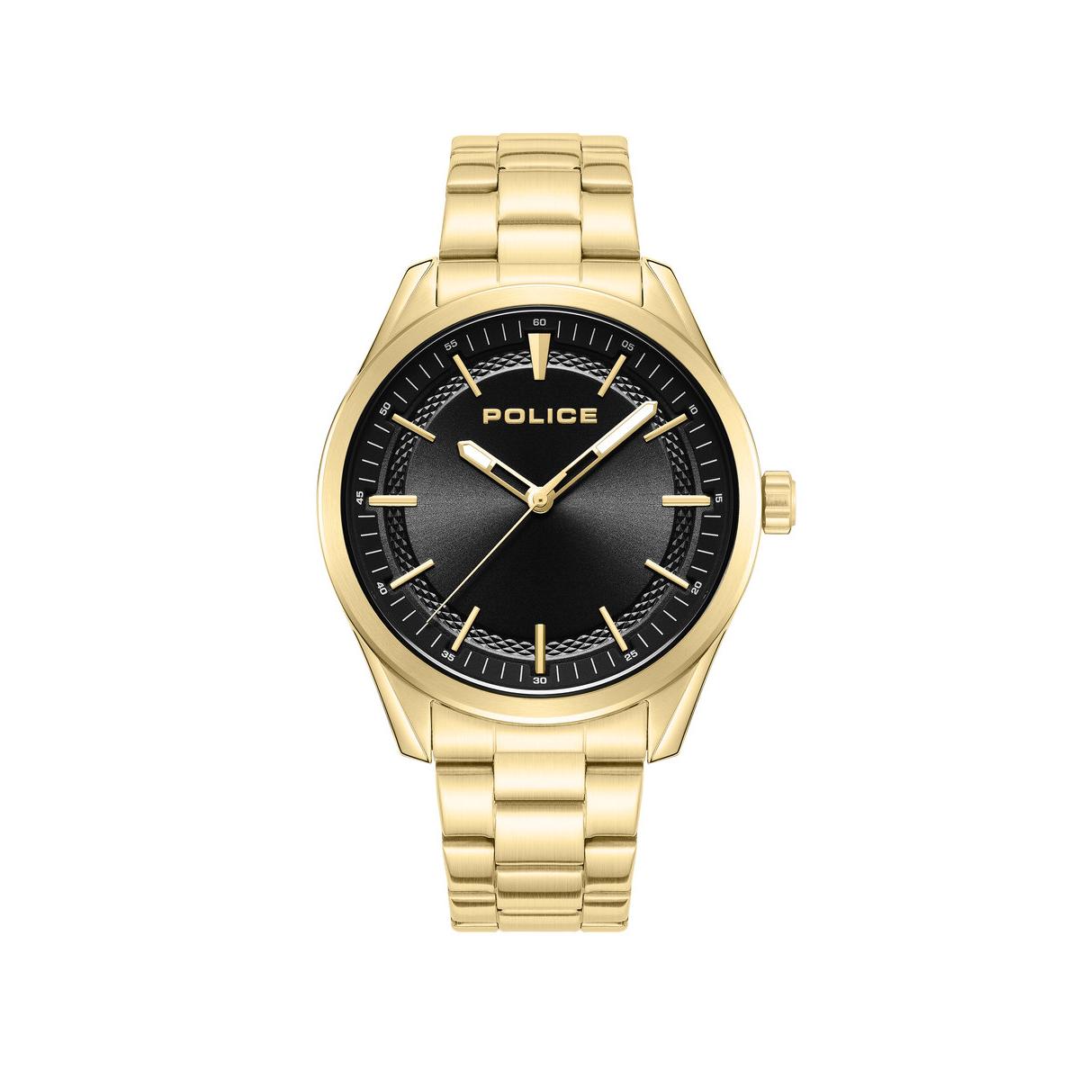 Police Reloj Hombre Caja De Acero Pulsera Acero De Color Dorado Resistente Al Agua 5 Atm Pewjg0018202