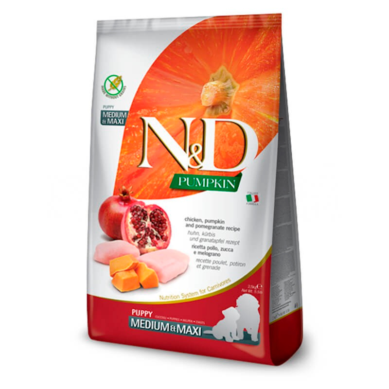 Farmina N&D Pumpkin Grain Free Pienso de Pollo y Granada para Cachorros Medium / Maxi