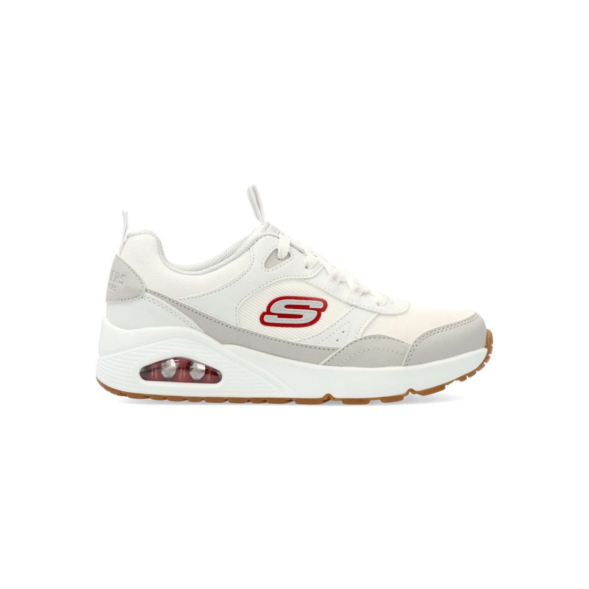 Skechers - Zapatillas casual mujer Uno Retro-Groove con parte superior de malla y sintético, plantilla Air-Cooled Memory Foam™ y suela Skech-Air® con cámara de aire visible