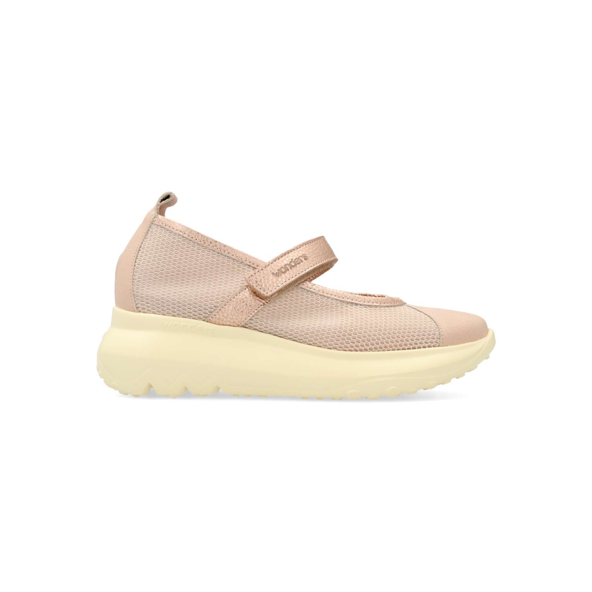 Wonders - Zapatillas mocasín casual mujer Isaura de piel y textil rejilla con suela EVA, plantilla MemoryGel extraíble y tecnología WondersFly ™ para ligereza y confort