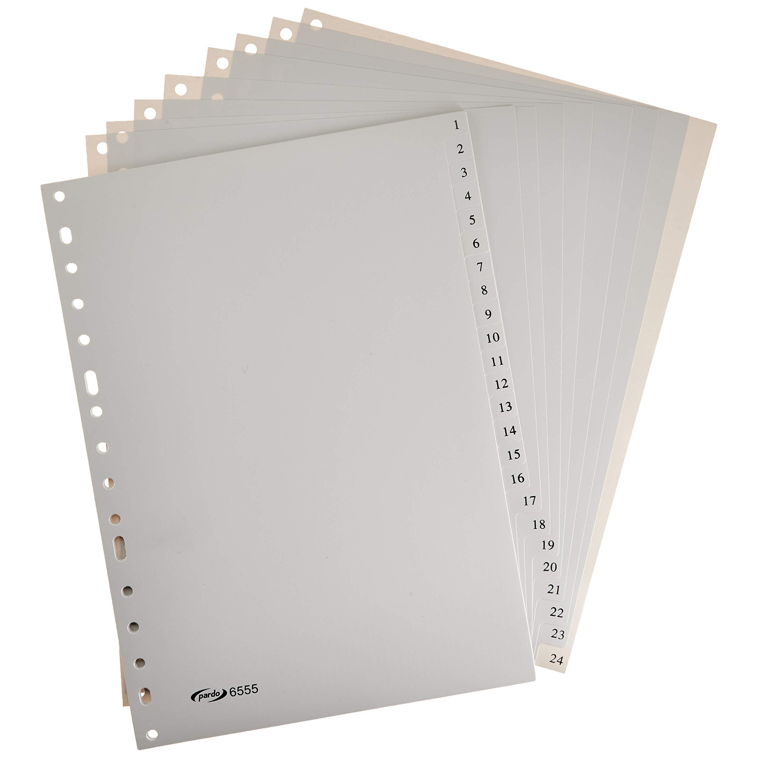Pardo 655500 Separador PP 24 Numerado Gris