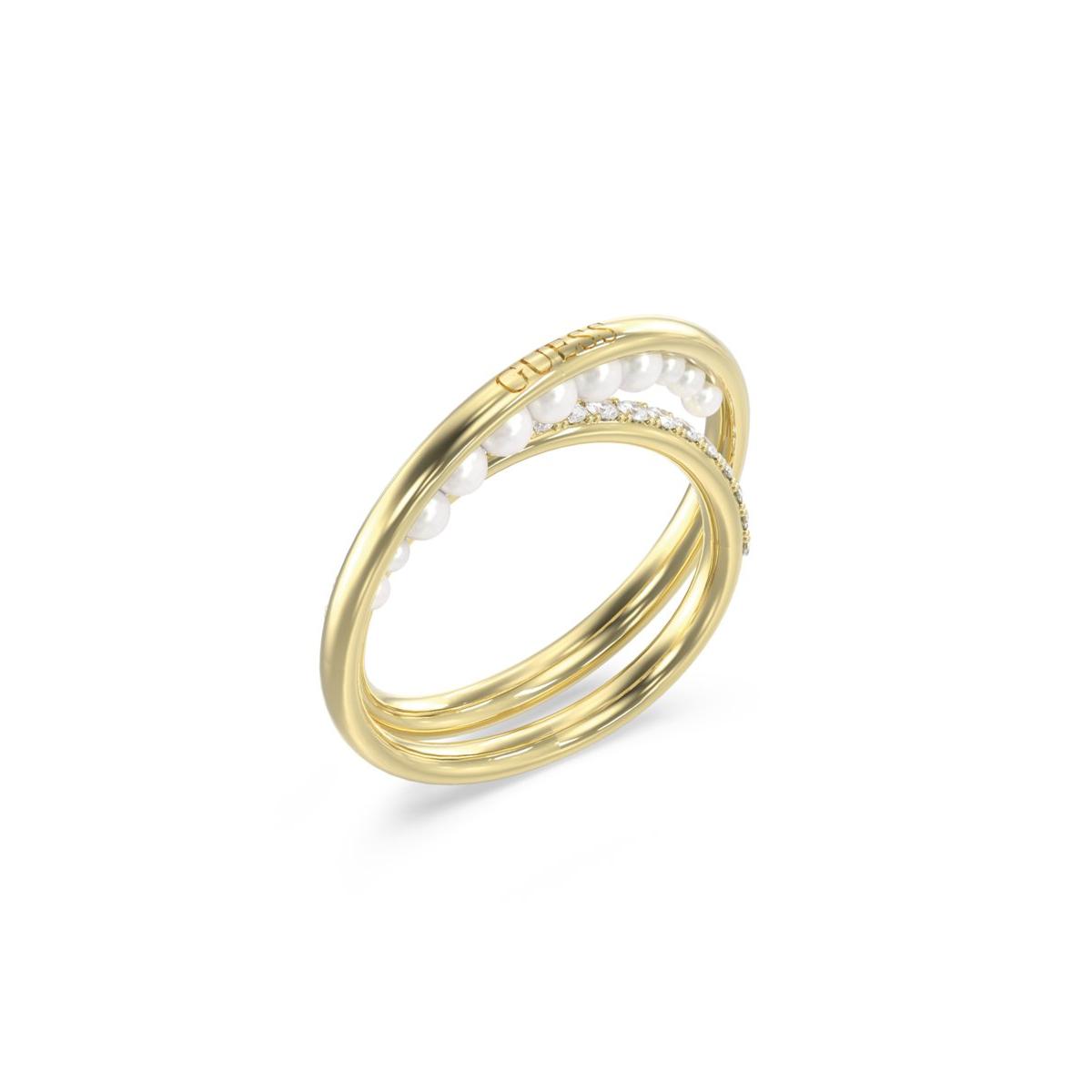 Guess Anillo Mujer Tiny Pearly De Acero Dorado Talla Europea 54 Talla España  Jubr05525jwyg54
