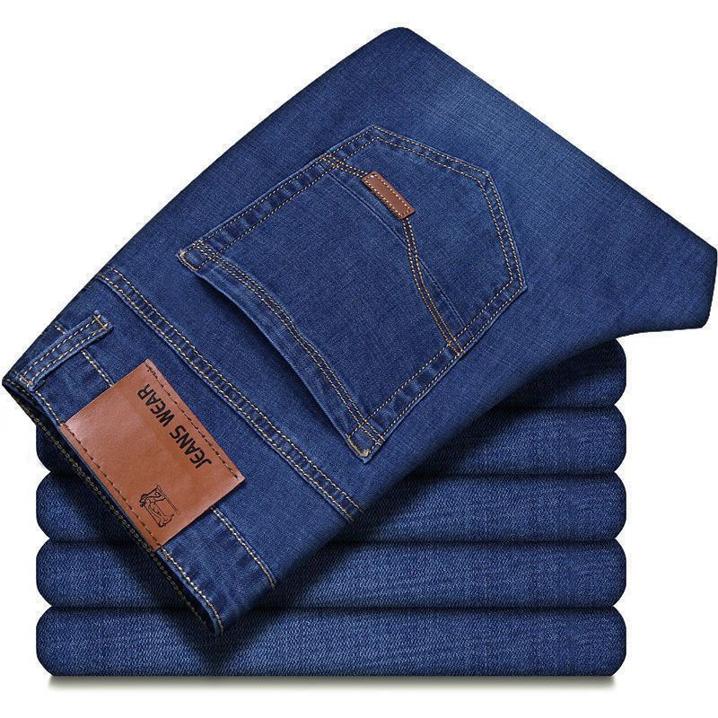 TK Nuevos Pantalones Vaqueros De Negocios Para Hombre Cómodos Y Suaves Moda Casual Ajustados Con Cierre De Cremallera Estilo Recto