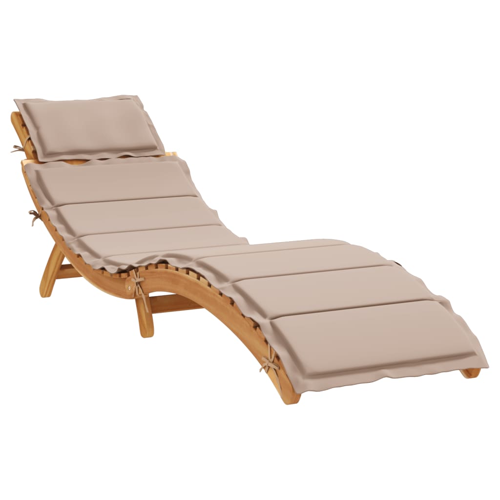 Vidaxl Tumbona con Cojín de Madera Maciza de Acacia Marrón