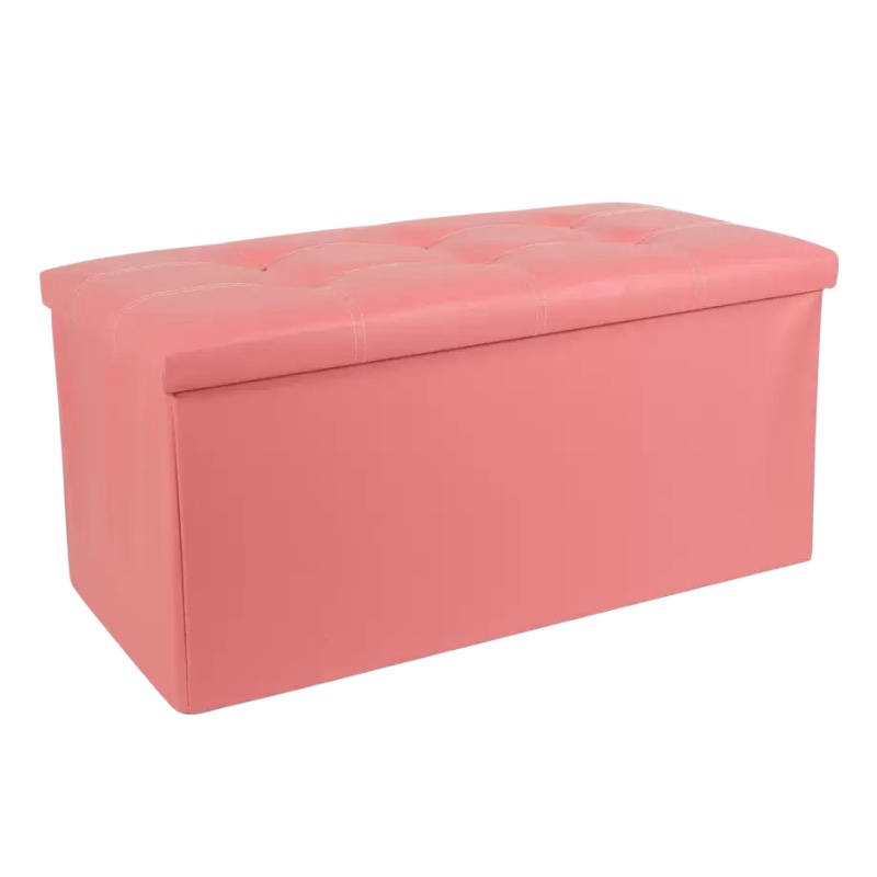 Taburete otomano de almacenamiento 38x38x76CM, reposapiés, plegable, 76 x 38 x 38 cm, Banco de piel sintética, taburete rectangular de almacenamiento, asiento acolchado, tapa extraíble