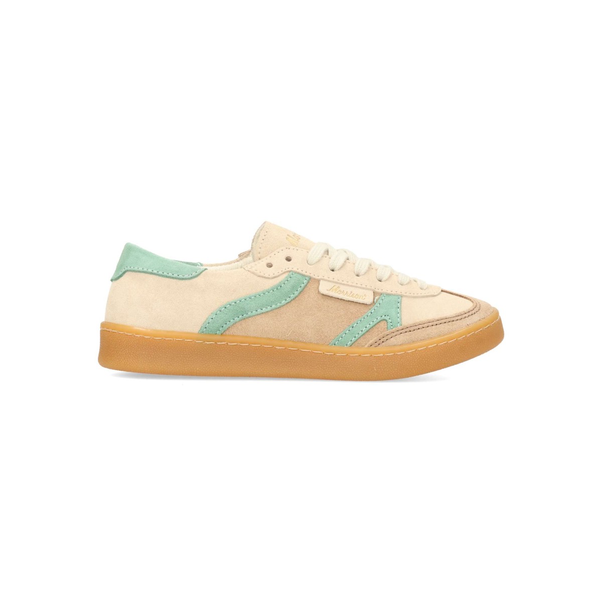 Morrison - Zapatillas deportivas Nineties 2.0 para mujer, fabricadas en piel serraje con suela de goma color caramelo y plantilla acolchada extraíble