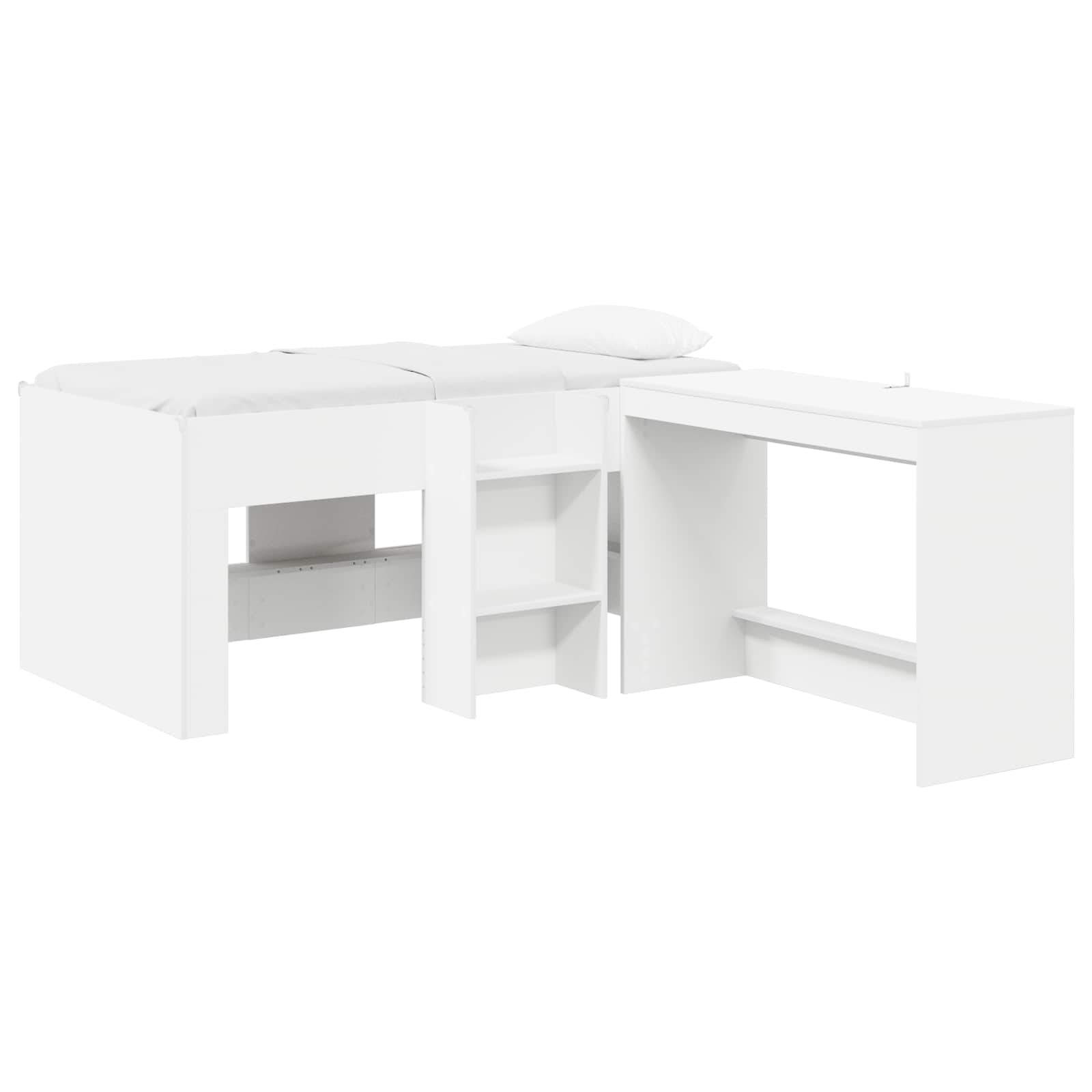 vidaXL Cama alta para niños con escritorio 2 uds. 80 x 160 cm Multicolor