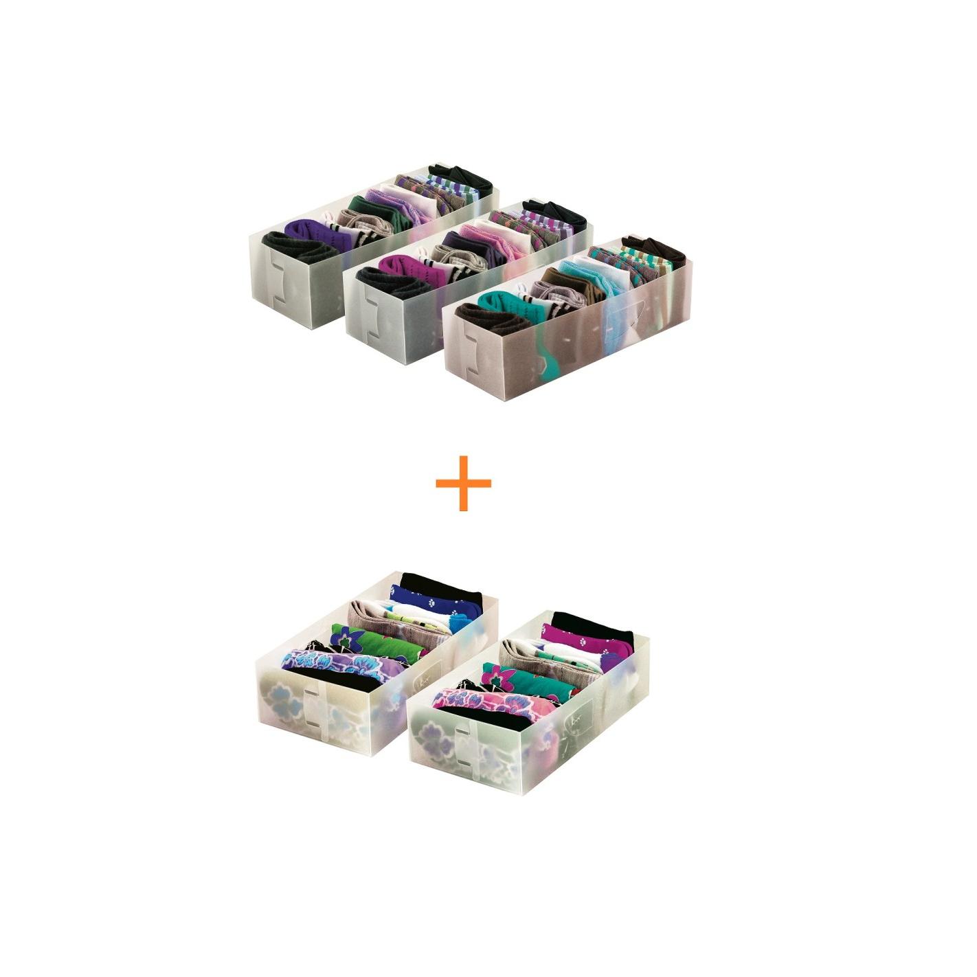 Set organizadores de cajones Jocca: 1, 2 o 3 unidades para ropa interior, calcetines, corbatas o cinturones, plegables, de polipropileno, resistentes, fáciles de montar, ideales para mantener orden en armarios y cómodas.