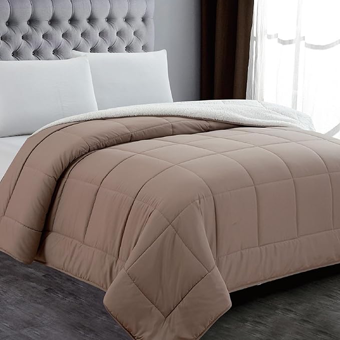 OsoNube - Edredon Borrego 180 x 240 cm,240 x 260 cm - Edredón Nódico Invierno Cálido y Suave con Relleno de Micro Fibra Poliéster, Edredón Reversible Poliéster y Sherpa