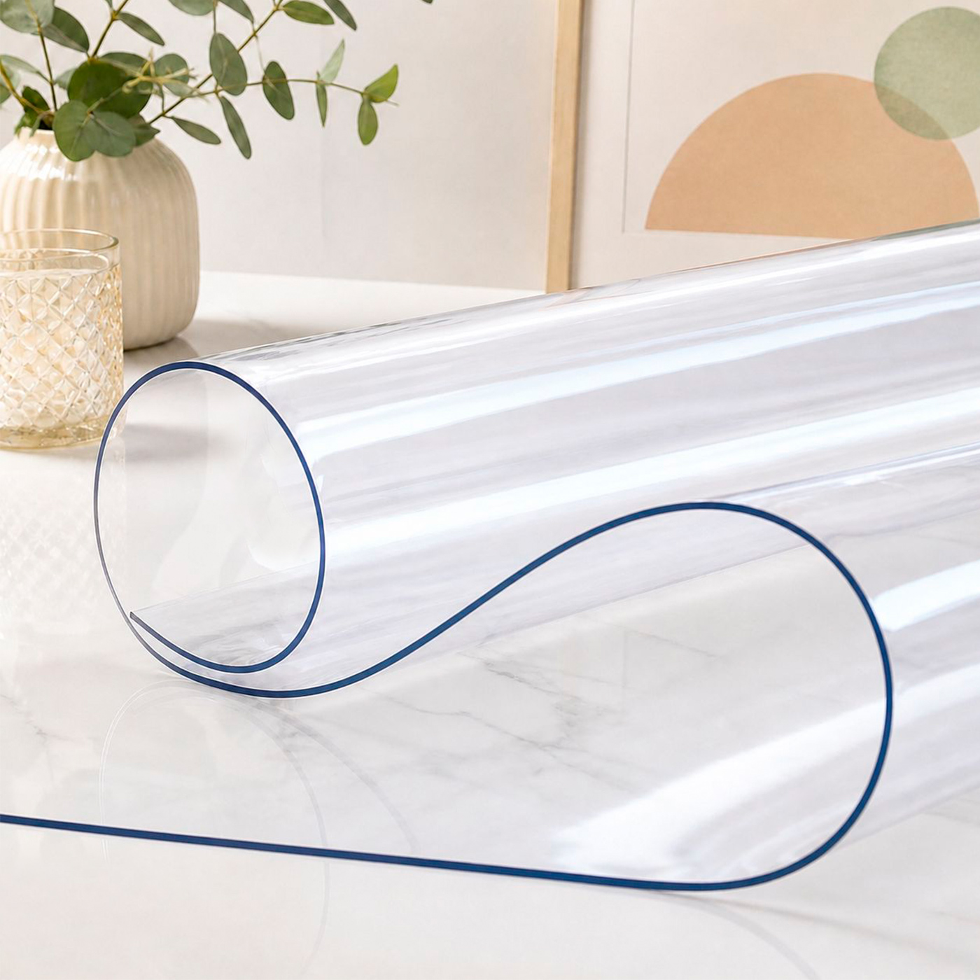 Protector de Mesa Transparente de PVC, Mantel Grueso 1,5 mm para Mesa Rectangular y Redonda, Impermeable, Adaptable, Resistente y Anti manchas. Variedad de Medidas