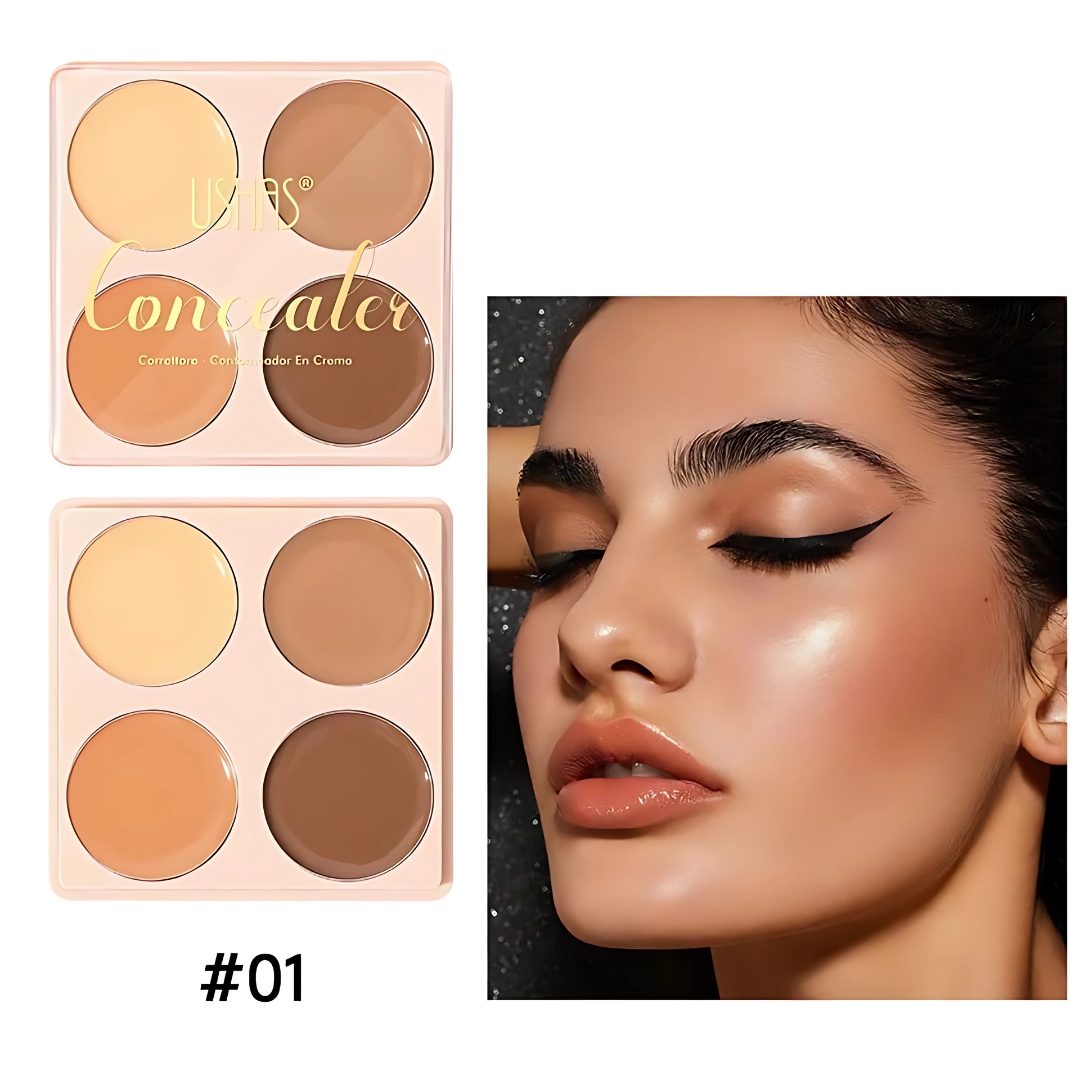Paleta de Contornos USHAS - Cobertura Perfecta para un Rostro Impecable - Maquillaje de Rostro y Corrector