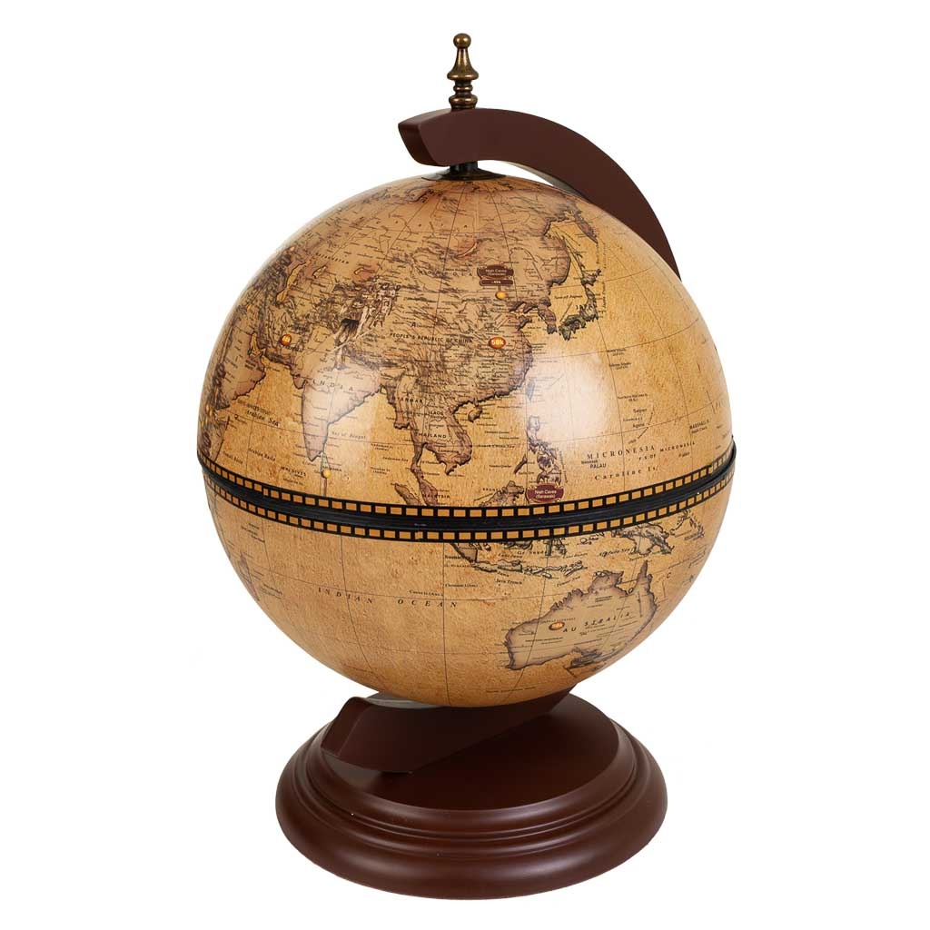 WANDERLUST DECO Botellero Globo Terráqueo Decorativo 38x33x48h Cm - Armarios para Vinos y Bebidas