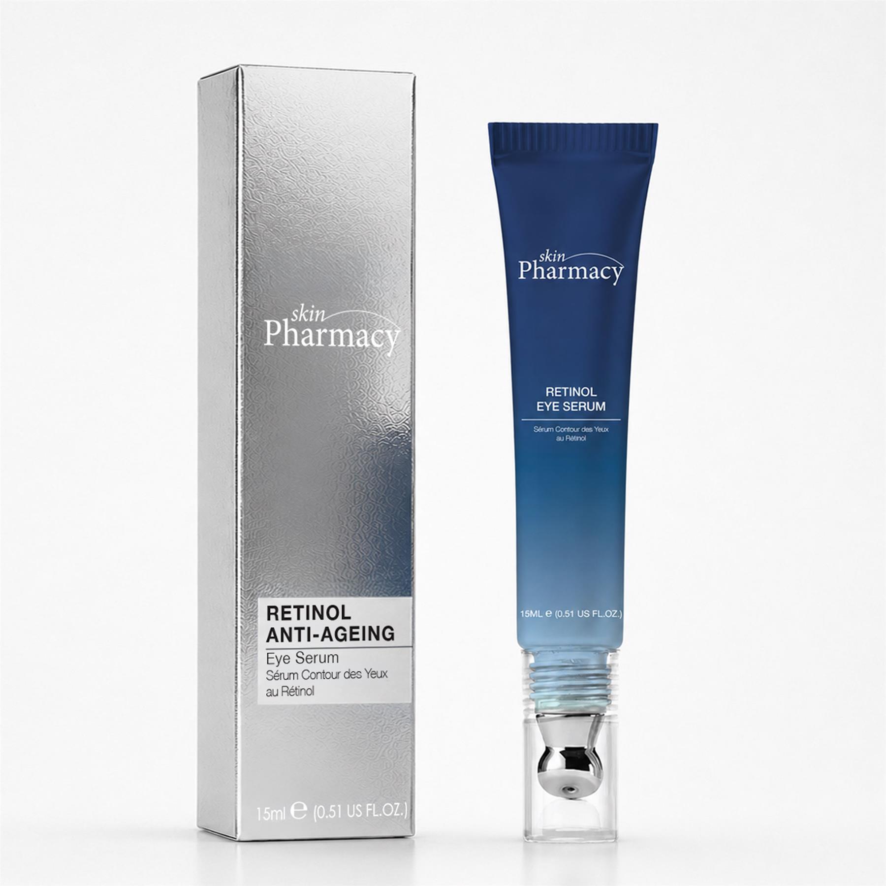 Skin Pharmacy - Sérum de Contorno de Ojos con Retinol 15 ml, con Colágeno Marino y Ácido Hialurónico, Hidratante y Antiedad para Ojeras y Líneas de Expresión