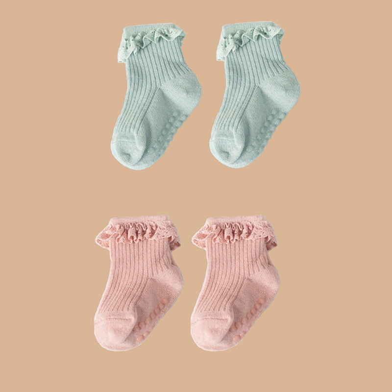 TK Calcetines Antideslizantes Para Bebés 0-6 Meses 2 Pares Lencería De Bebé Suéter De Algodón De Calidad Suave Y Cómoda Para Niñas