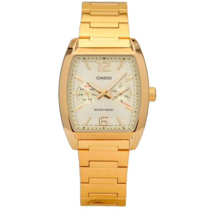 Casio Mtp-e302g-9adf Reloj De Pulsera Analógico Con Calendario Para Hombre Color Dorado.