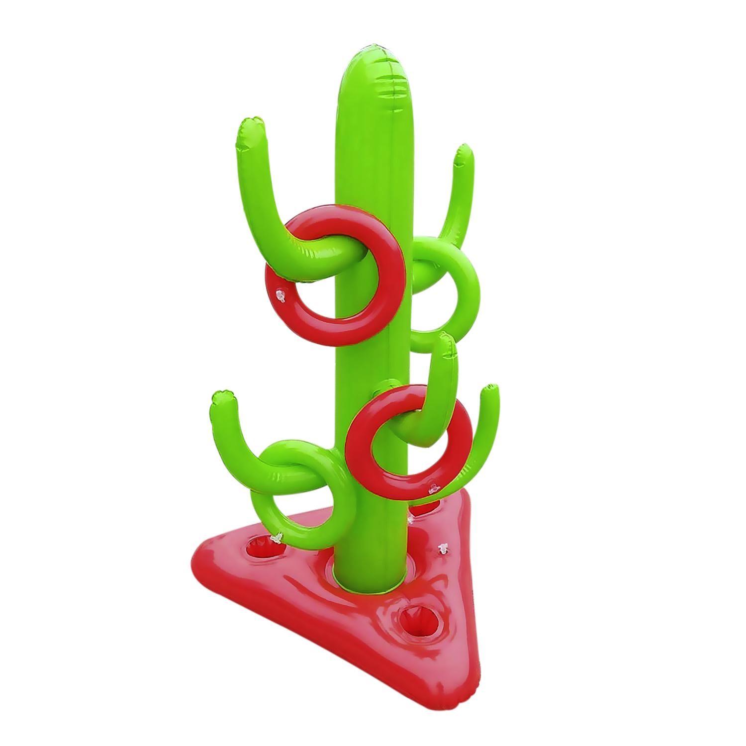 DAM. Cactus hinchable con 5 anillas. Juego de habilidad y puntería. 66x110cm. 60x66x110 cm.