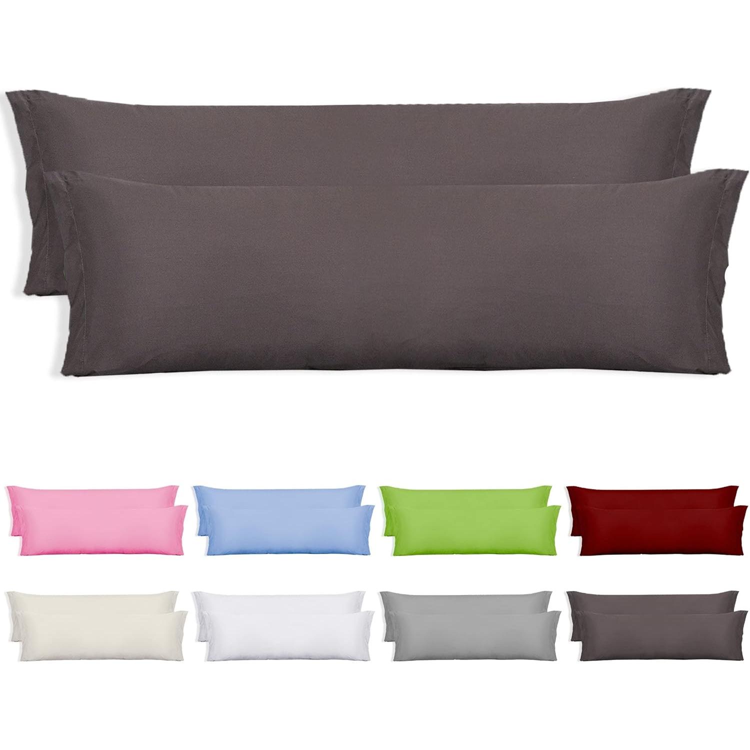 Juego de 2 Fundas Almohada en forma de sobre Largo, Poliéster Transpirable y Suave, Sin Cremallera.