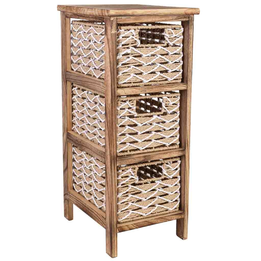 Wonderlust Deco - Cajonera de madera marrón 26x32x63 cm Marrón 26x32x63h cm