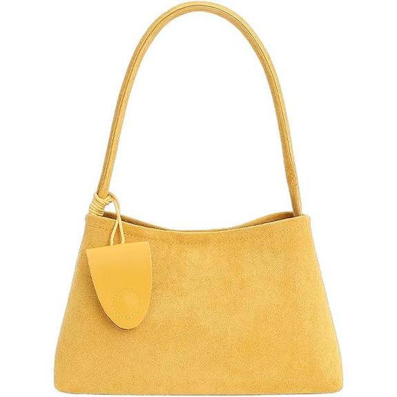 Bolso de hombro estilo hobo de gran capacidad de gamuza sintética de moda para mujer, bolso de hombro minimalista para oficina