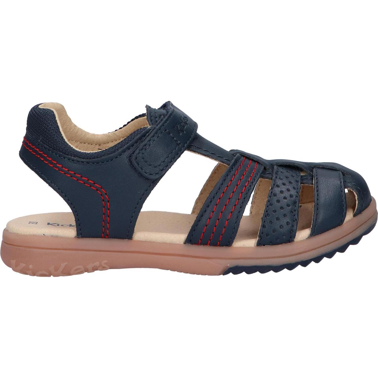 Kickers boy's sandals 349506 -30 platinium 10 marine