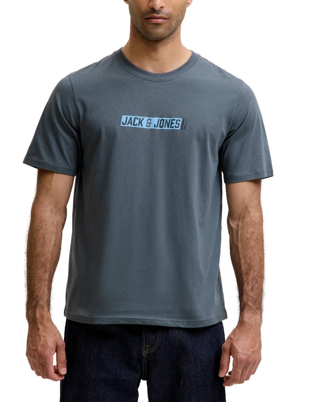 Camiseta Jack&Jones Munk petróleo manga corta para hombre
