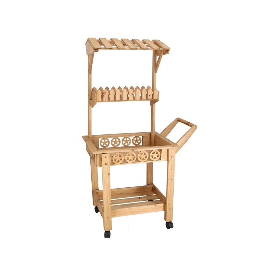 Gerimport Jardinera de Carrito color Marrón 80x45x140 cm