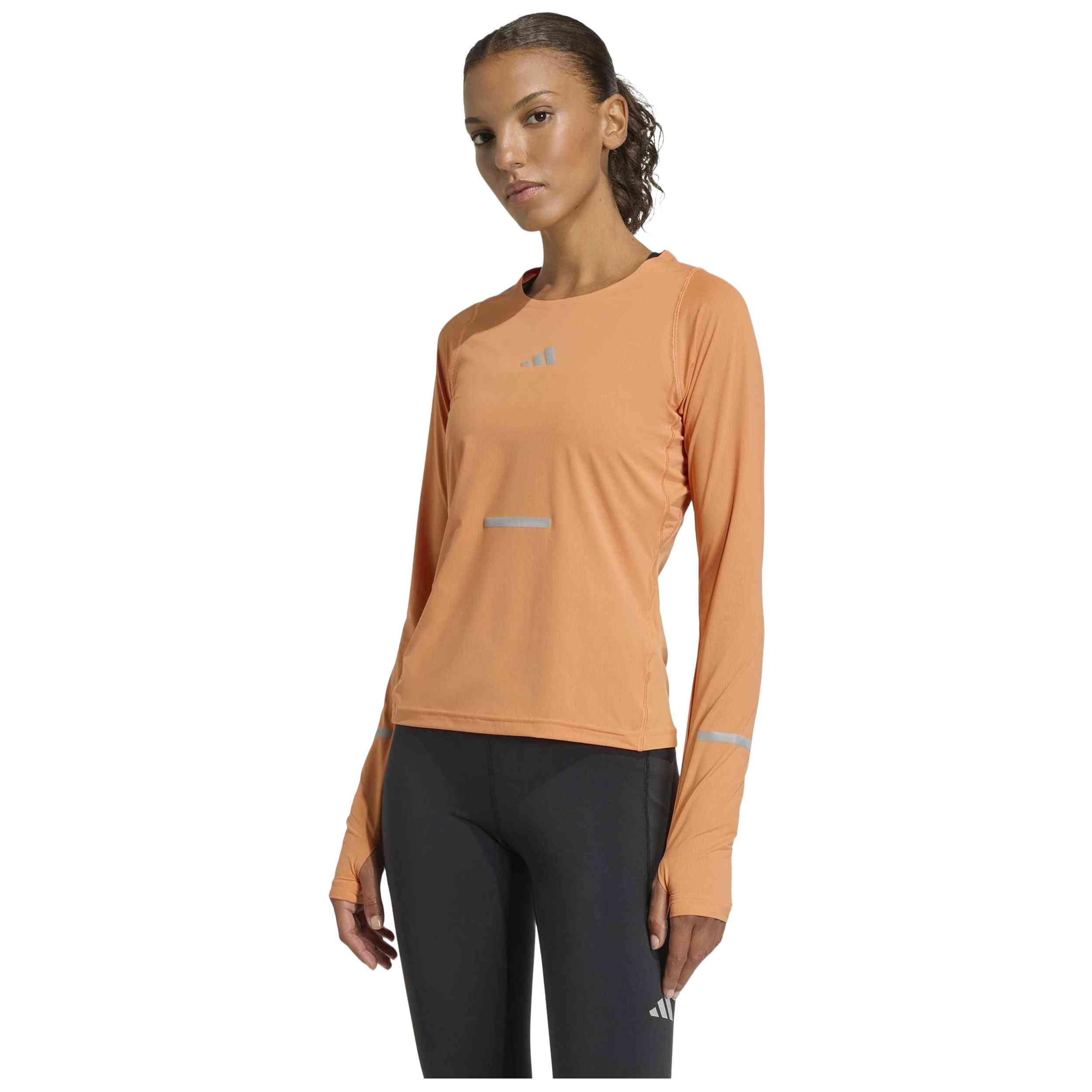 Camiseta De Manga Larga Adidas modelo JY9753 para Mujer en color Naranja