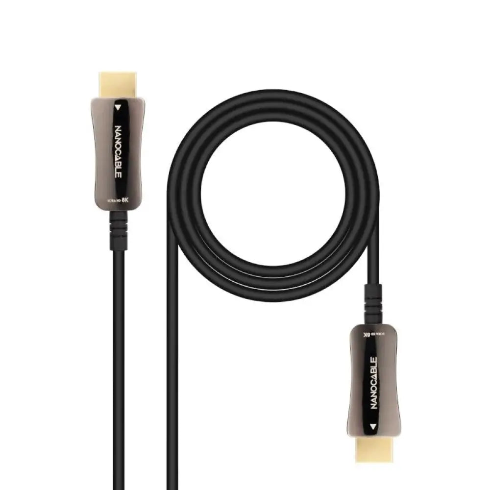 Nanocable - Cable HDMI 2.1 AOC 8K 60Hz 4K 120Hz 15m con fibra óptica y cobre de alta calidad para televisión y consolas