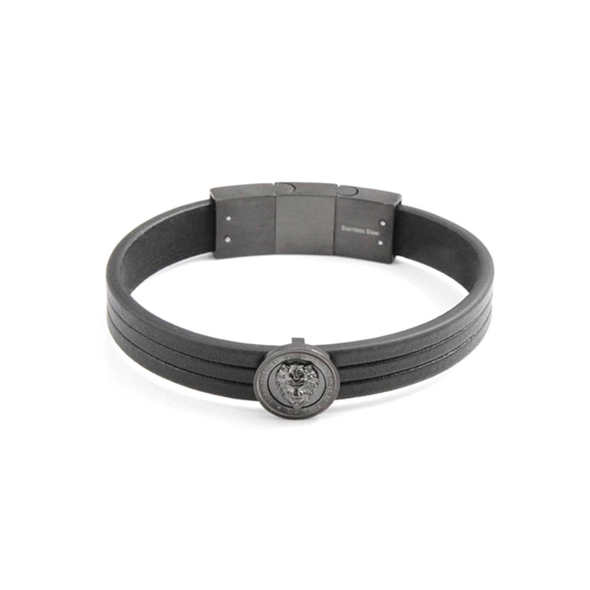 Pulsera Guess hombre Hero UMB20013 acero inoxidable gris combinado cuero