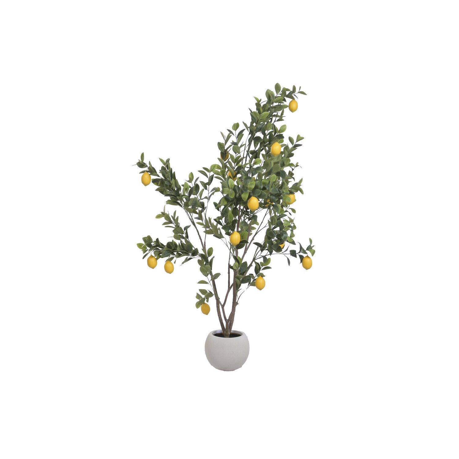 Planta artificial, de pe, arbol limonero, en color verde amarillo, medidas 80x80x180 cm Fijalo