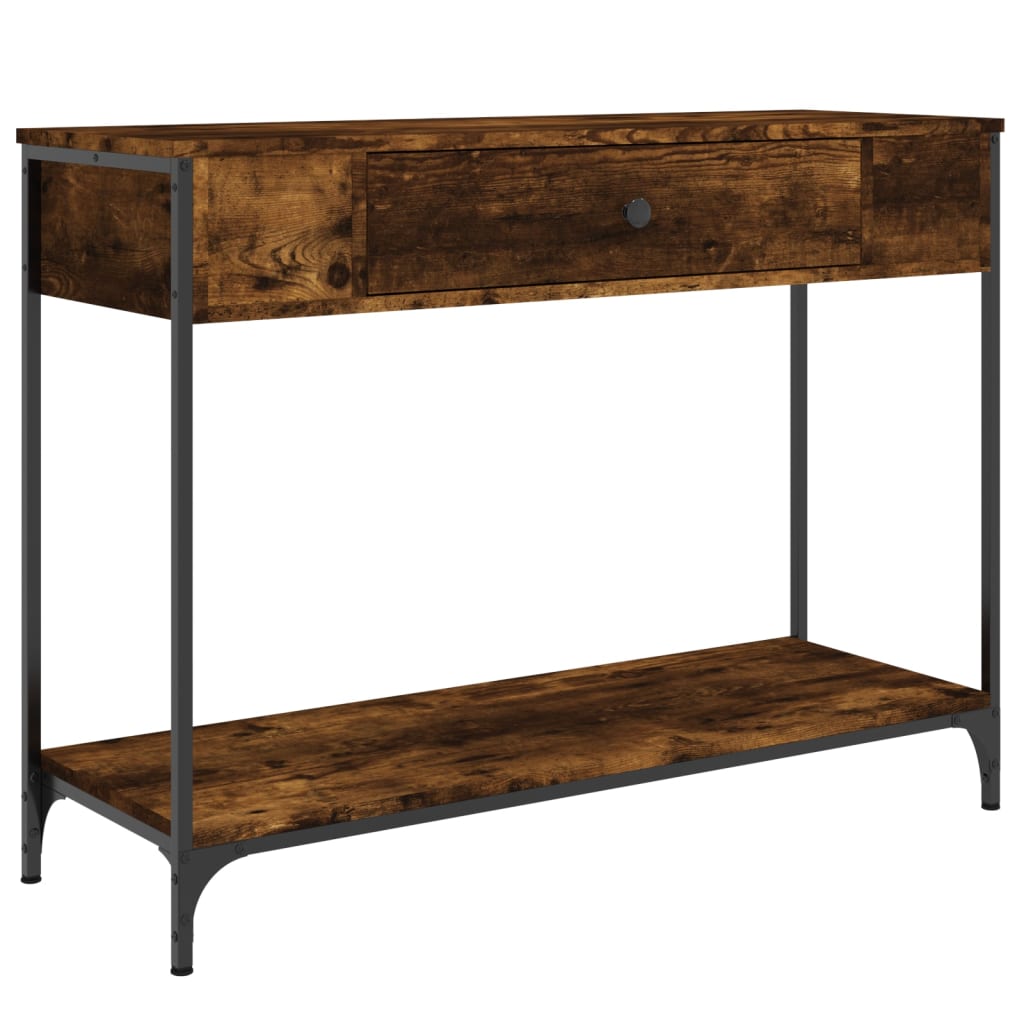 Vidaxl Mesa Consola Madera Contrachapada 100x34,5x75 Cm Roble Ahumado