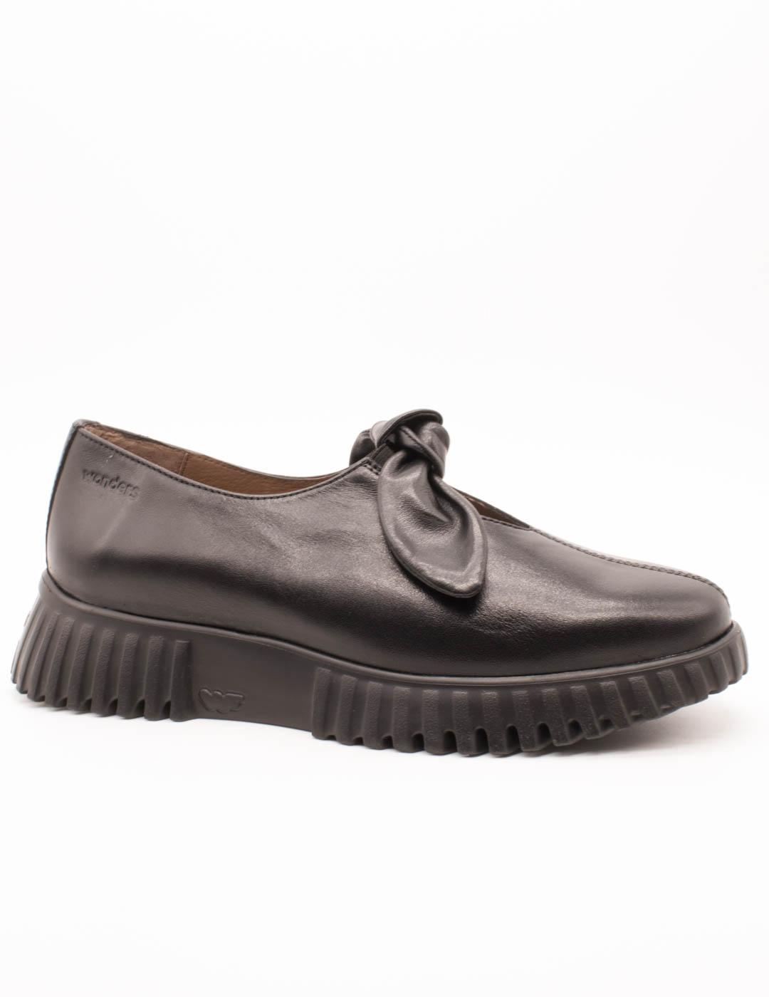 Wonders Zapato A-4421 Velvet Negro de Mujer