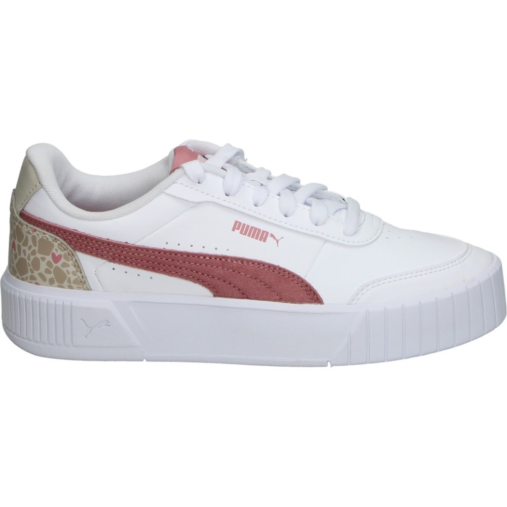 PUMA | Zapatilla Casual Puma para Mujer – Deportiva con Plataforma Blanca y Detalles en Rosa y Animal Print – Sneakers con Cordones – Plataforma Media y Cómoda – Modelo 407508-01
