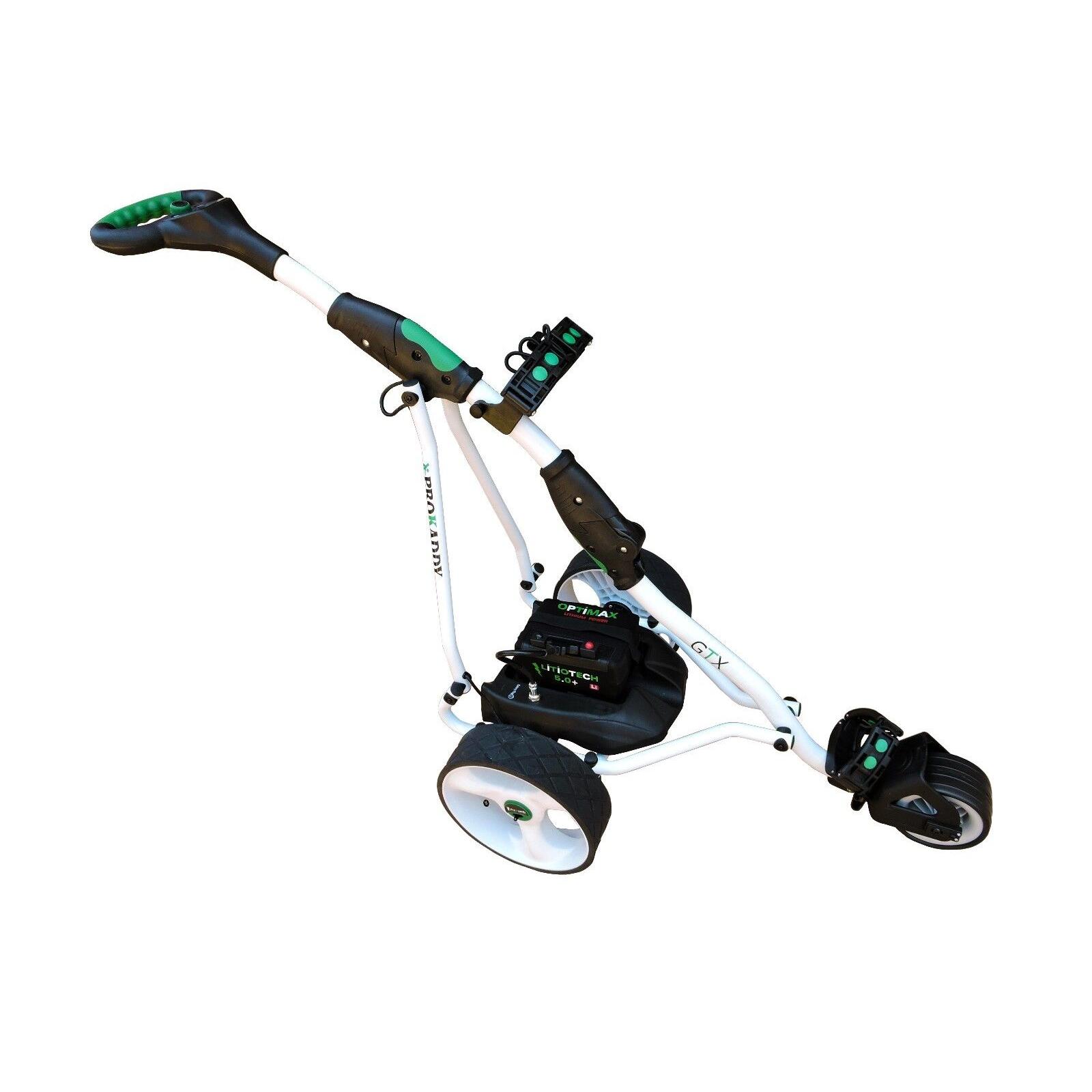 Pro Kaddy Prokaddy Carro de Golf Eléctrico Modelo D3GTXL Blanco con Batería de Litio 18AH - Diseño Ergonómico y Estructura Robusta