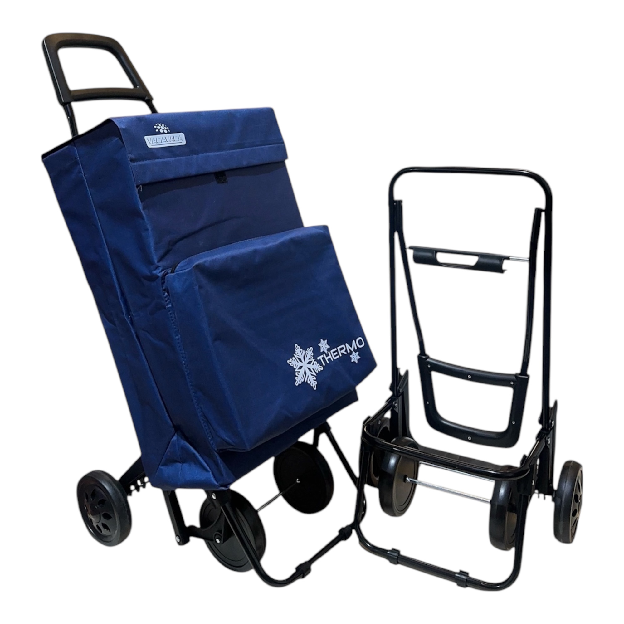 Carrito de Compra Plegable con Bolsa Térmica Impermeable y 4 Ruedas,Ligero, 94x44x38cm,40 litros,Resistente y Reutilizable,Carro de Compra Plegable, 4 Ruedas de Alta Resistencia,Carro Compra. (COMPRA-001)
