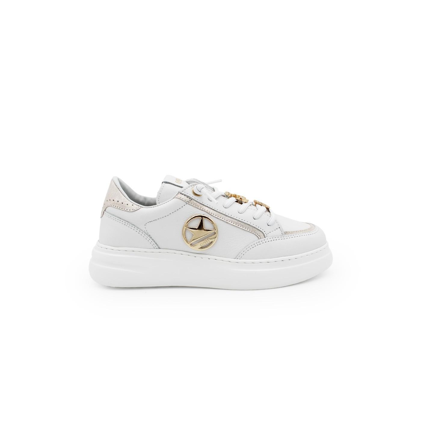 Zapatillas Cetti Mujer C-1401 Blanco Detalles Dorados