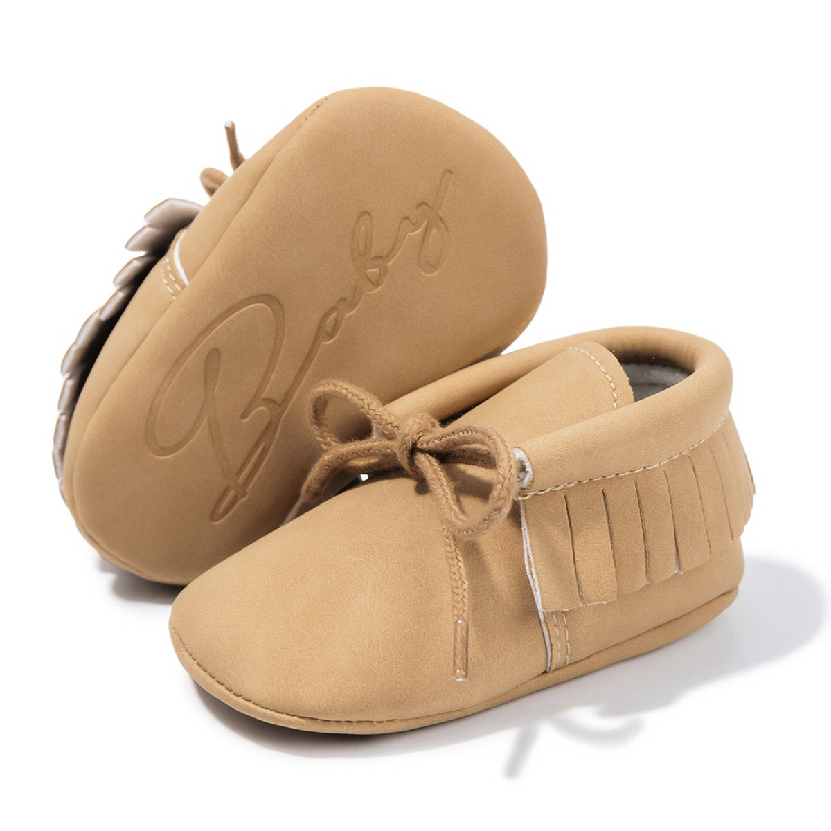 TK Zapatos De Bebé Niñas Nuevos Con Flecos En PU Cuero Antideslizantes Y Suaves Para Primeros Pasos Color Sólido Con Lazo Cierre De Lazo 7 Colores