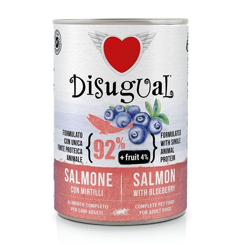 Disugual Fruit Salmón con Arándanos Latas para Perros (6 unidades x 400gr)