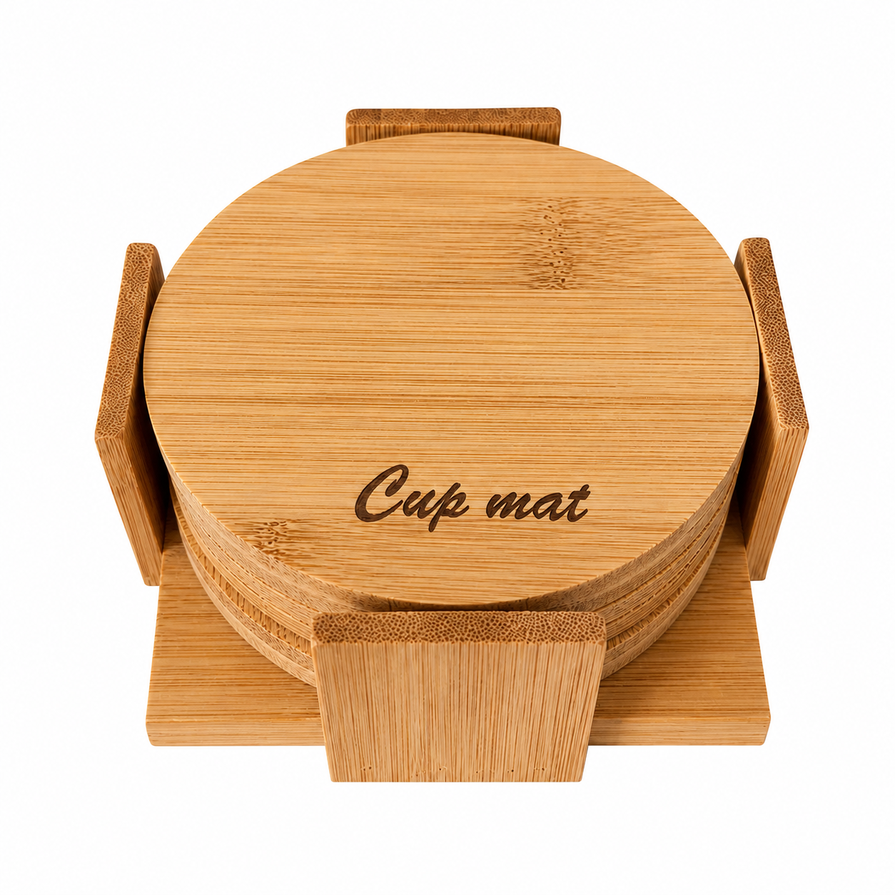LIN HOME RS02182 Set of 6 Bamboo Coasters