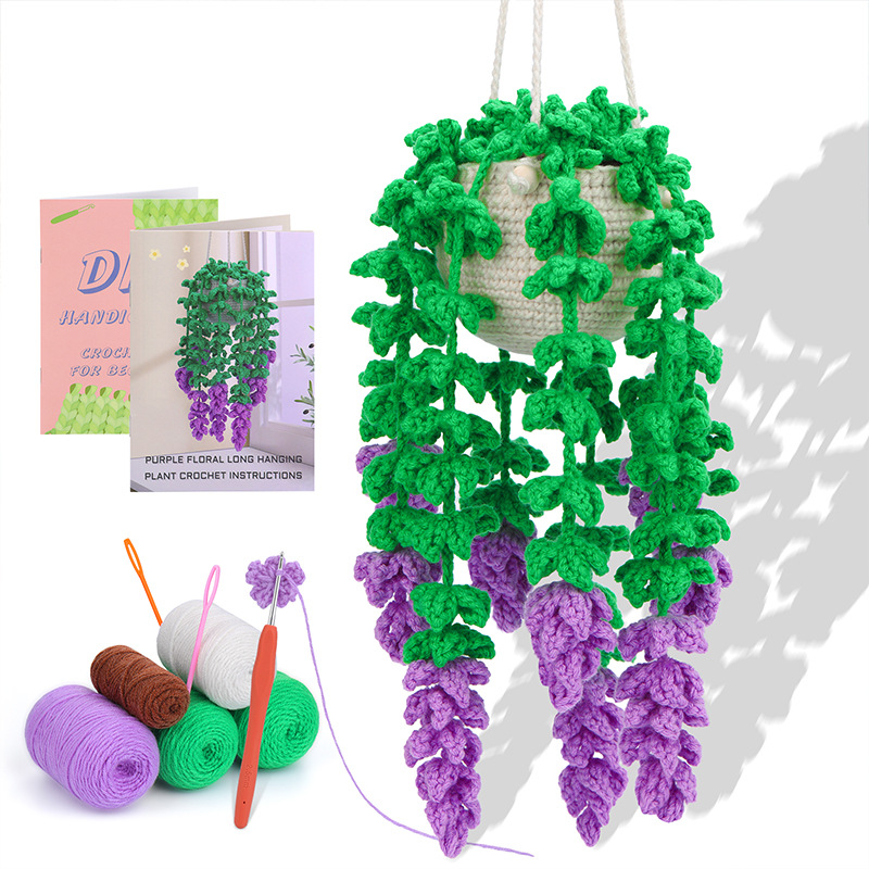 Macrame Plant Hanger Kit for Beginners, DIY Hanging Basket Planter with English Instructions, Cotton Rope for Home Decor