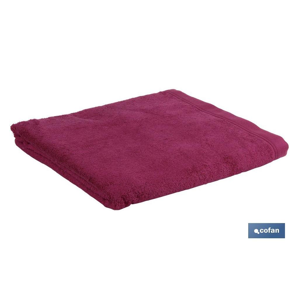 COFAN - Toalla de baño | Modelo Mar Rojo | Color Púrpura | 100 % Algodón | Gramaje 580 g/m² | Medidas 100 x 150 cm